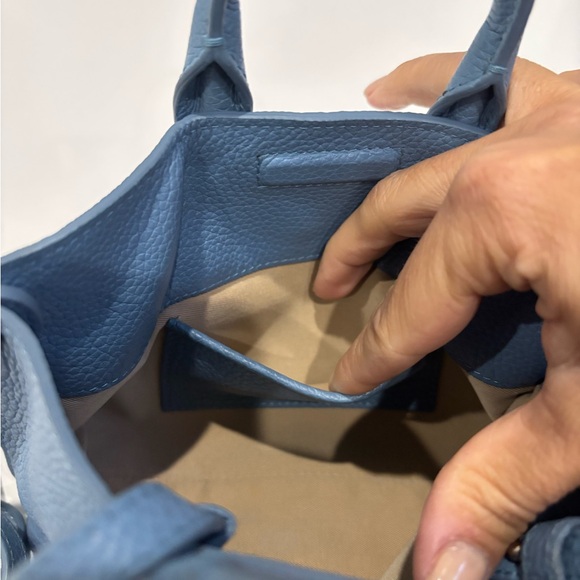 Akris Ai Mini Blue Pebbled Leather Top Handle Crossbody Bag Swiss Luxury - Picture 10 of 11